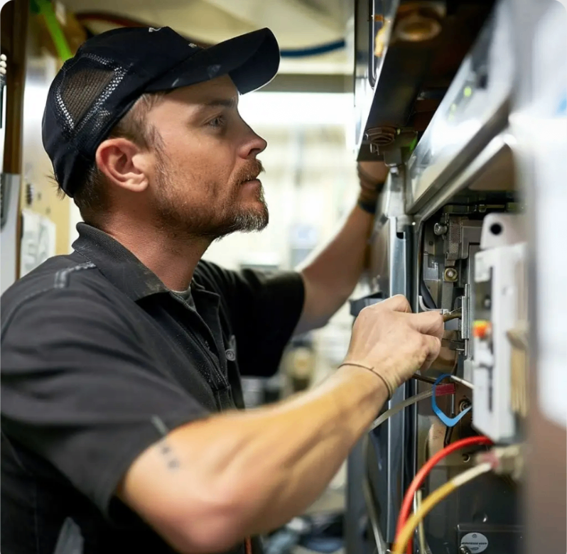 Allstar technician repairing an appliance